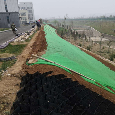 검은 녹색 HDPE 지오셀 자갈 안정화는 구멍을 뚫었습니다